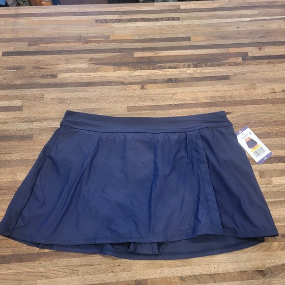 Anne Cole Other - Anne Cole Limited Edition Ladies Banded Side Slit Skirted Swim Bottom Navy Blue